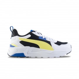 Puma Trinity Lite Junior Sneakers Unisex Παπουτσι Λευκο - Μαυρο - Κιτρινο