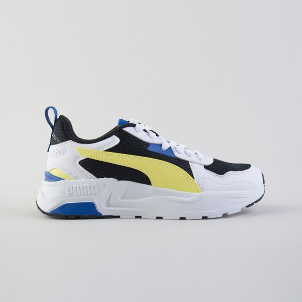 Puma Trinity Lite Junior Sneakers Unisex Παπουτσι Λευκο - Μαυρο - Κιτρινο