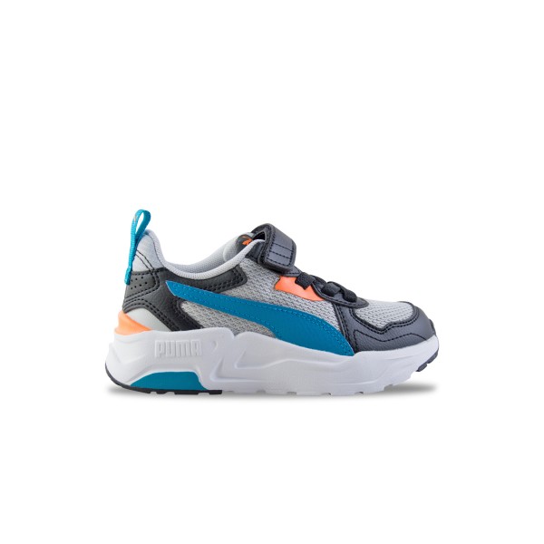 Puma Trinity Lite AC SoftFoam Velcro Παιδικο Παπουτσι Γκρι - Πολυχρωμο