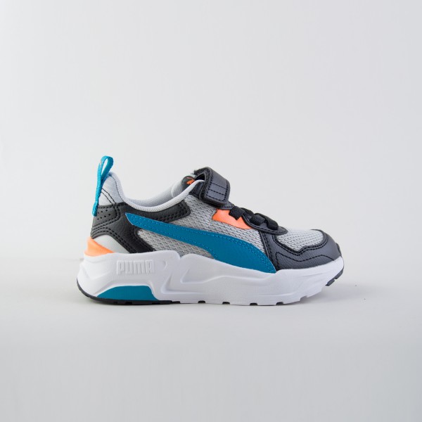 Puma Trinity Lite AC SoftFoam Velcro Παιδικο Παπουτσι Γκρι - Πολυχρωμο