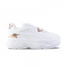 Puma BLSTR Dresscode Glam Prime Low Platform Γυναικειο Παπουτσι Λευκο - Χρυσο
