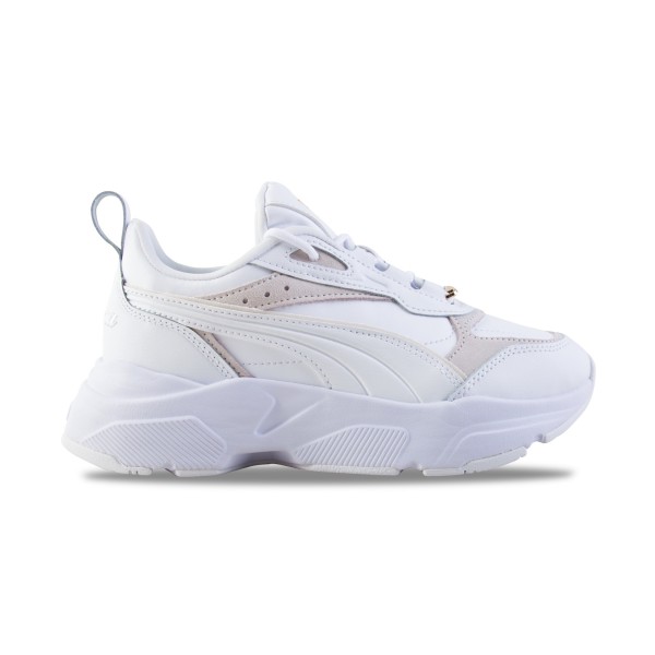 Puma Cassia Lux Design Low Sports Style Γυναικειο Παπουτσι Λευκο - Μπεζ