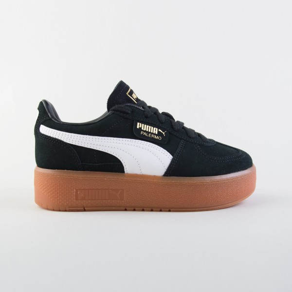 Puma Palermo Platform Elevate Suede Line Γυναικειο Παπουτσι Μαυρο