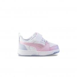 Puma Rebound V6 Blurry Dreams Βρεφικο Παπουτσι Λευκο - Λιλα - Ροζ