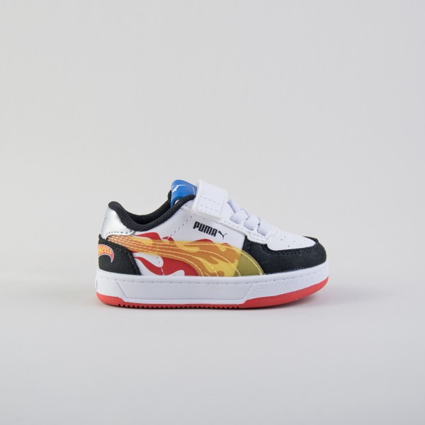 Puma Caven 2.0 Hot Wheels AC Low Sneakers Βρεφικο Παπουτσι Λευκο - Κοκκινο