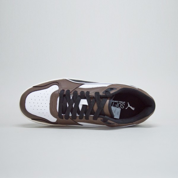 Puma RBD Break Low Sneakers Ανδρικο Παπουτσι Λευκο - Καφε - Μαυρο