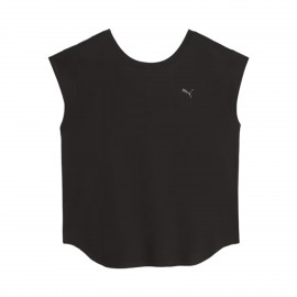 Puma Studio Foundation Small Logo Γυναικεια Αμανικη Μπλουζα Μαυρη