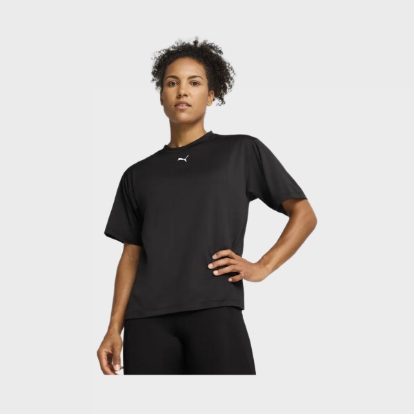 Puma Tad Essentials Logo Relaxed Γυναικεια Μπλουζα Μαυρη