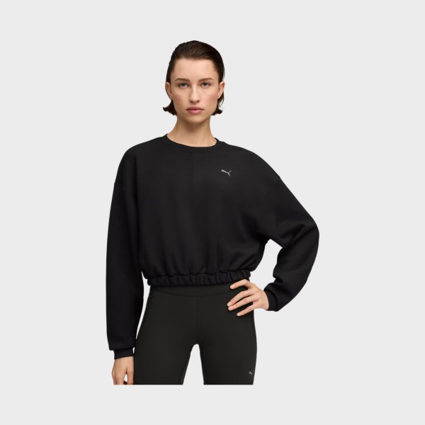 Puma Cloudspun Crew Neck Performance Γυναικειο Φουτερ Μαυρο