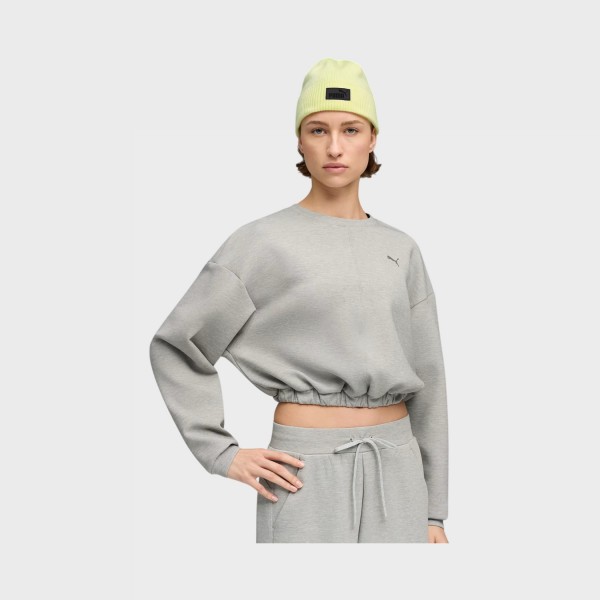Puma Cloudspun Crew Neck Performance Γυναικειο Φουτερ Γκρι