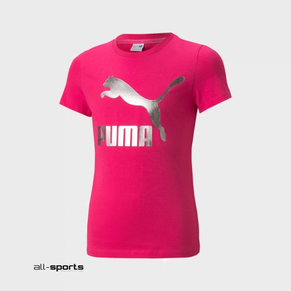 Puma Classic Logo Tee G Παιδικη Μπλουζα Φουξια