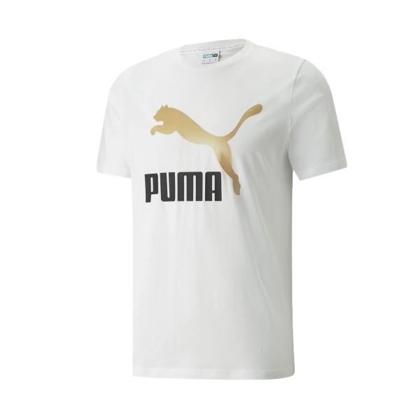 Puma Classics Metalic Logo Ανδρικη Μπλουζα Λευκη