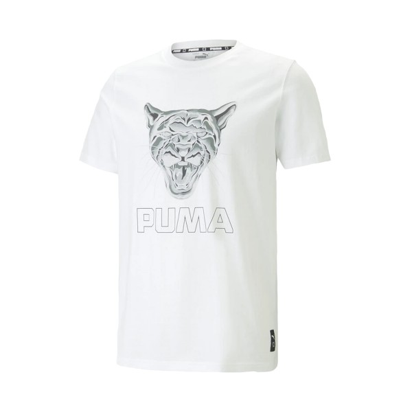 Puma Clear Out 9 Leopard Ανδρικη Μπλουζα Λευκη