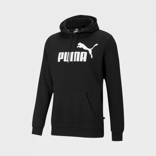 Puma Essential Big Logo Fleece Hooded Ανδρικo Φουτερ Μαυρο