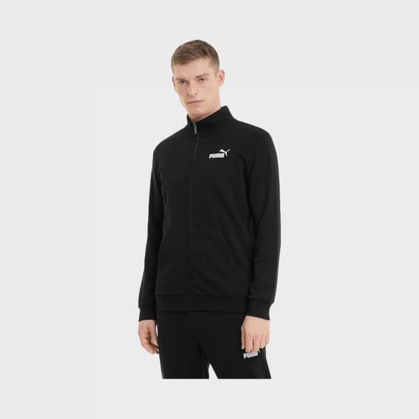 Puma Essentials Fleece Crew Neck Small Logo Ανδρικη Ζακετα Μαυρη