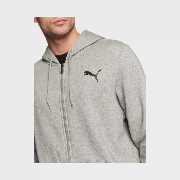 Puma Essential Logo Ανδρικη Ζακετα Γκρι