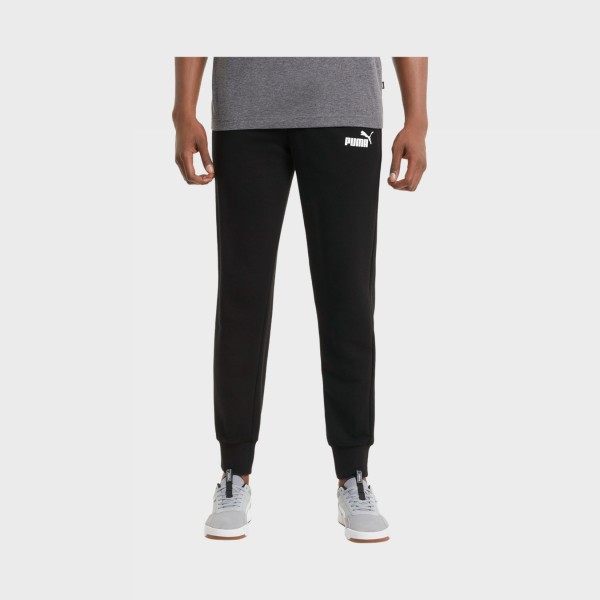 Puma Essentials Logo Pants TR Slim Ανδρικη Φορμα Μαυρη