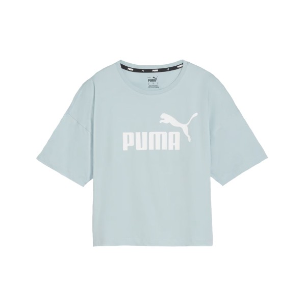 Puma Essentials Cropped Logo Γυναικεια Μπλουζα Σιελ