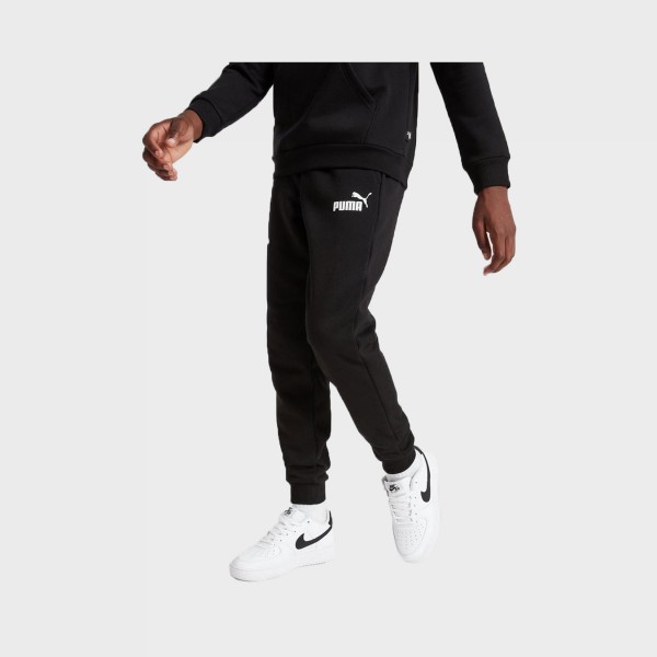 Puma Essential Logo Pants Fleece Παιδικο Παντελονι Μαυρο