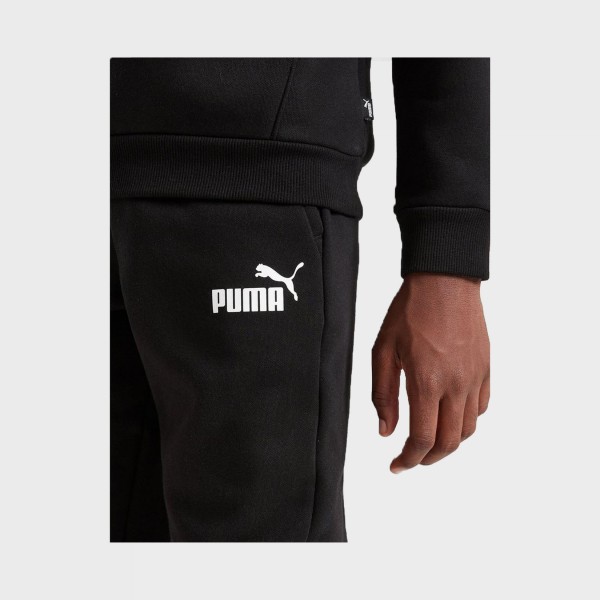 Puma Essential Logo Pants Fleece Παιδικο Παντελονι Μαυρο