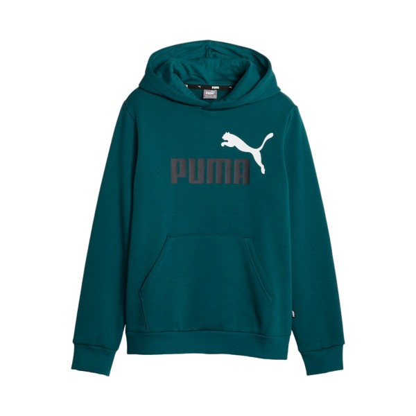 Puma Essentials Plus 2 Big Logo Fleece Hooded Παιδικο Φουτερ Πετρολ