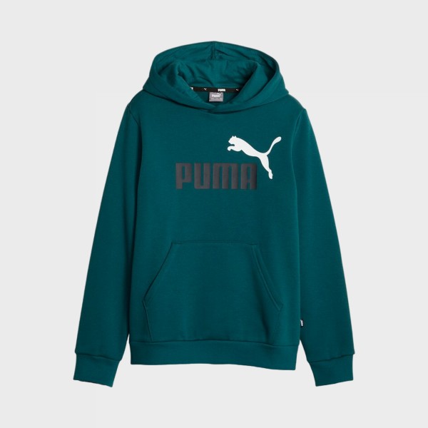 Puma Essentials Plus 2 Big Logo Fleece Hooded Παιδικο Φουτερ Πετρολ