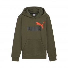 Puma Essentials Plus 2 Big Logo Fleece Hooded Παιδικο Φουτερ Λαδι