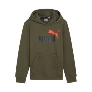 Puma Essentials Plus 2 Big Logo Fleece Hooded Παιδικο Φουτερ Λαδι