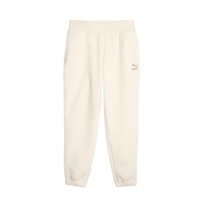 Puma Classics Fleece Leg Logo Γυναικειο Παντελονι Ιβουαρ