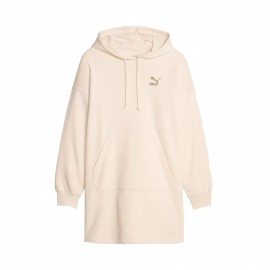Puma Classics Hooded TR Small Logo Γυναικειο Φορεμα Ιβουαρ