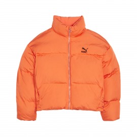 Puma Classics Oversized Puffer Crew Neck Γυναικειο Μπουφαν Πορτοκαλι
