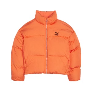 Puma Classics Oversized Puffer Crew Neck Γυναικειο Μπουφαν Πορτοκαλι