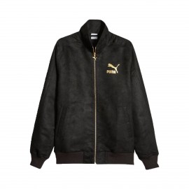 Puma T7 Reclaim Suede Golden Details Crew Neck Ανδρικη Ζακετα Μαυρη