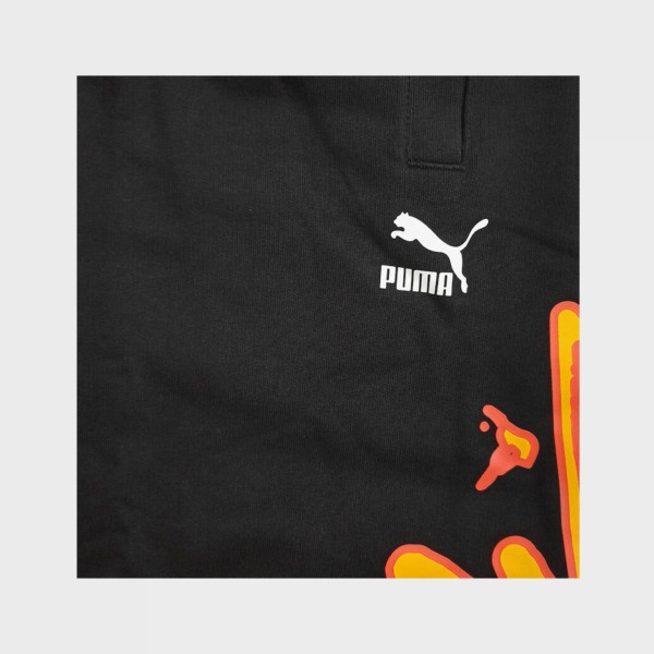 Puma SWxP Worldwide TR Leg Print Ανδρικο Παντελονι Μαυρο