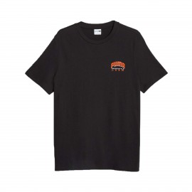 Puma Graphics Back Sportsstyle Crew Ανδρικη Μπλουζα Μαυρη