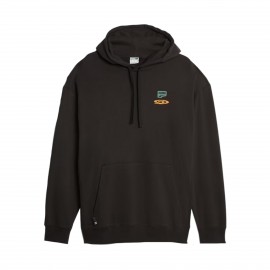 Puma Downtown TR Graphic Back Hooded Ανδρικο Φουτερ Μαυρο