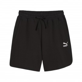 Puma Classics Waffle 7 Inches Relaxed Fit Logo Ανδρικη Βερμουδα Μαυρη
