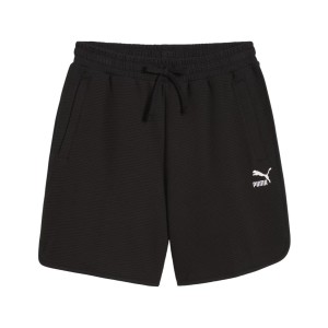 Puma Classics Waffle 7 Inches Relaxed Fit Logo Ανδρικη Βερμουδα Μαυρη