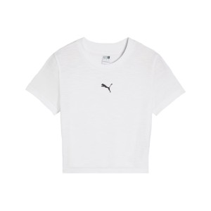 Puma Dare To Baby Slim Fit Cat Logo Γυναικεια Μπλουζα Λευκη