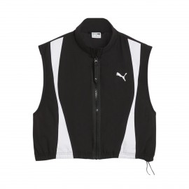 Puma Dare To Woven Casual Γυναικειo Γιλεκο Μαυρο - Λευκο