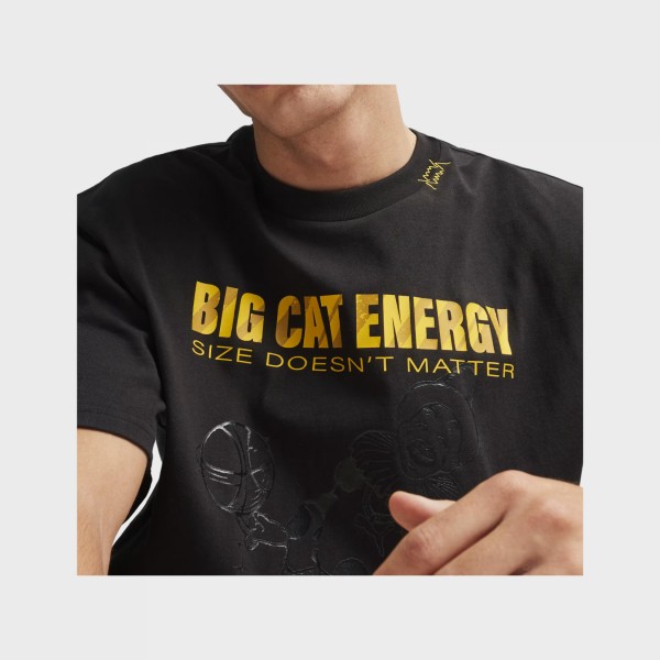 Puma Big Cat Energy Size Doesn't Matter Print Ανδρικη Μπλουζα Μαυρη
