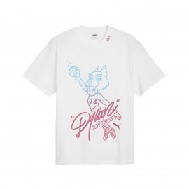 Puma Dylan's Gift Shop II Basketball Graphic Ανδρικη Μπλουζα Λευκη
