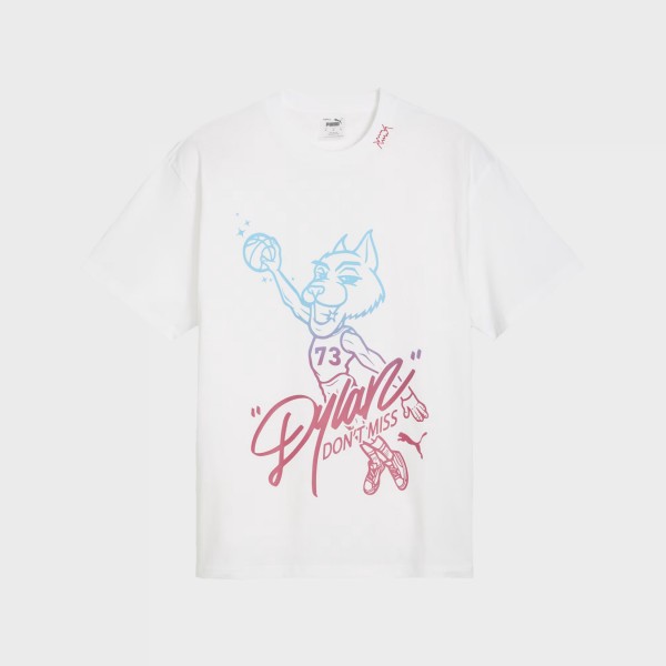 Puma Dylan's Gift Shop II Basketball Graphic Ανδρικη Μπλουζα Λευκη