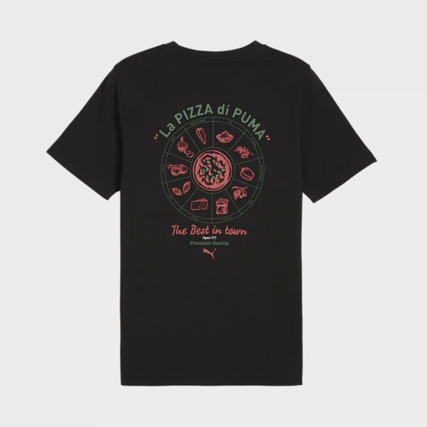 Puma Sportswear Graphics Back Pizza Ανδρικη Μπλουζα Μαυρη