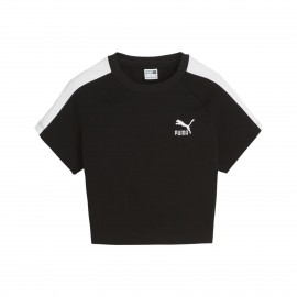 Puma Iconic T7 Baby Mock Neck Γυναικεια Μπλουζα Μαυρο - Λευκο