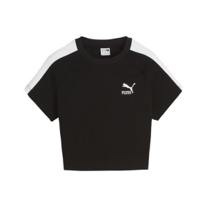 Puma Iconic T7 Baby Mock Neck Γυναικεια Μπλουζα Μαυρο - Λευκο