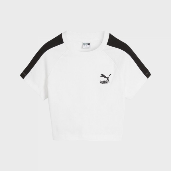 Puma Iconic T7 Baby Mock Neck Γυναικεια Μπλουζα Λευκη