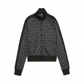 Puma T7 Crew Neck All Over Print Γυναικεια Ζακετα Μαυρο - Γκρι