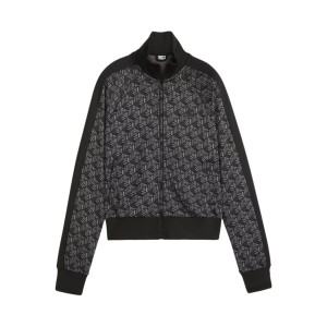 Puma T7 Crew Neck All Over Print Γυναικεια Ζακετα Μαυρο - Γκρι