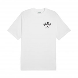 Puma Play Loud Classics Relaxed Graphic Ανδρικη Μπλουζα Λευκη